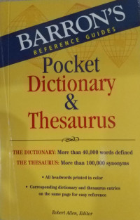 Image of Pocket Dictionary and Thesaurus : Barron's Reference Guide